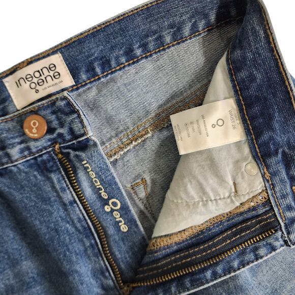 Insane Gene Womens Split Ankle Jeans Size 5 / 26 High Rise Medium Wash Denim - Picture 9 of 15